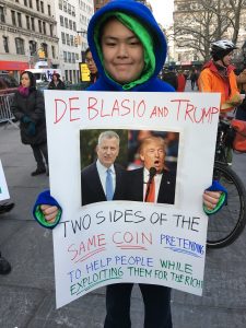 Protester at City Hall